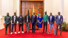 President William Ruto with digital media creators at State House on June 30, 2024