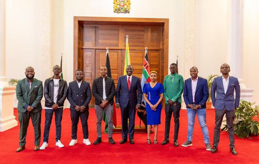 President William Ruto with digital media creators at State House on June 30, 2024