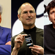 A collage of Kenyan businessman Bharat Thakrar, Steve Jobs and Sam Altman