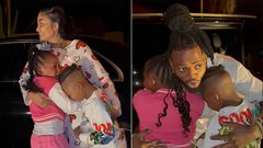 Diamond Platnumz bidding goodbye to his children in South Africa