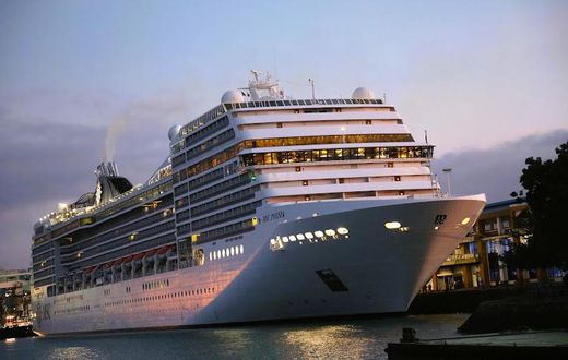 Luxury cruise ship MSC Poesia that docked in Mombasa