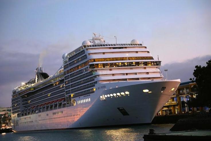 Luxury cruise ship MSC Poesia that docked in Mombasa