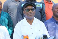 Retired Governor James Ongwae addressing the media on February 13, 2023