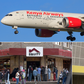 A collage of a Kenya Airways plane, Equity Bank and Kenya Power