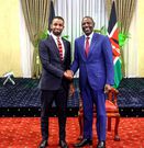 Citizen TV journalist Ayub Abdikadir and President William Ruto after the joint media interview on Sunday, May 14