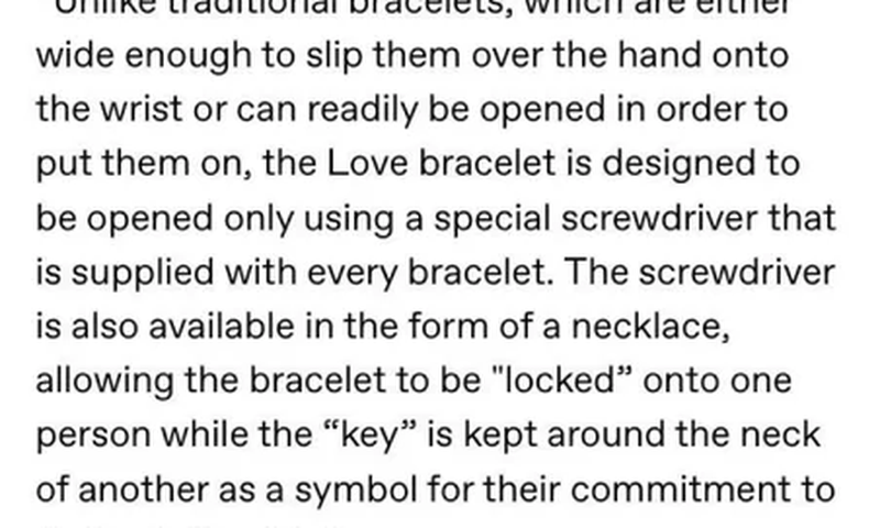 The Cartier love bracelet [Twitter]