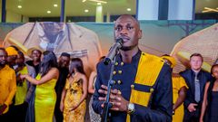 Kinga Kaka speaking at the of launch his YouTube series, 'Monkey Business'