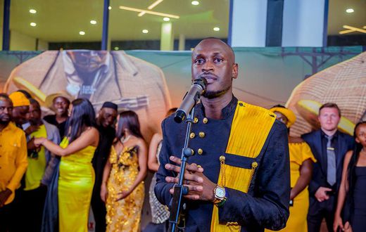 Kinga Kaka speaking at the of launch his YouTube series, 'Monkey Business'
