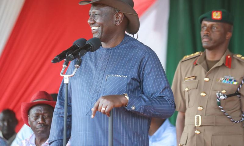 President William Ruto during the Annual Kimalel Goat Auction and Cultural Fair, Baringo South Constituency in December 2022
