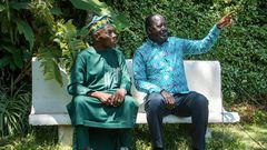 ODM leader Raila Odinga and former Nigeria President Olusegun Obasanjo
