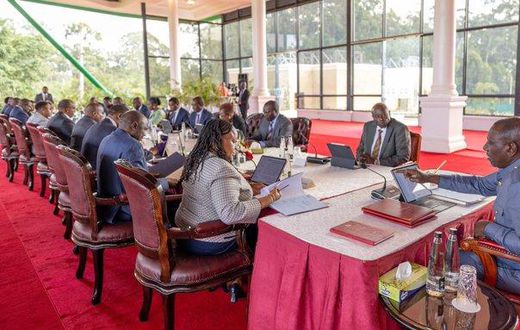 President William Ruto chairing a cabinet meeting at State House