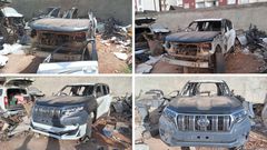 Photos of the Toyota Prado at various stages of restoration
