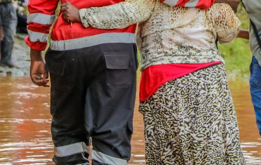 A Kenya Red Cross volunteer during a past disaster response mission