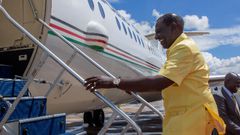 File image of President William Ruto boarding a plane