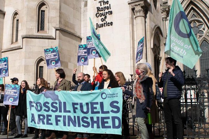 Friends of the Earth protesting UK Mozambique LNG project