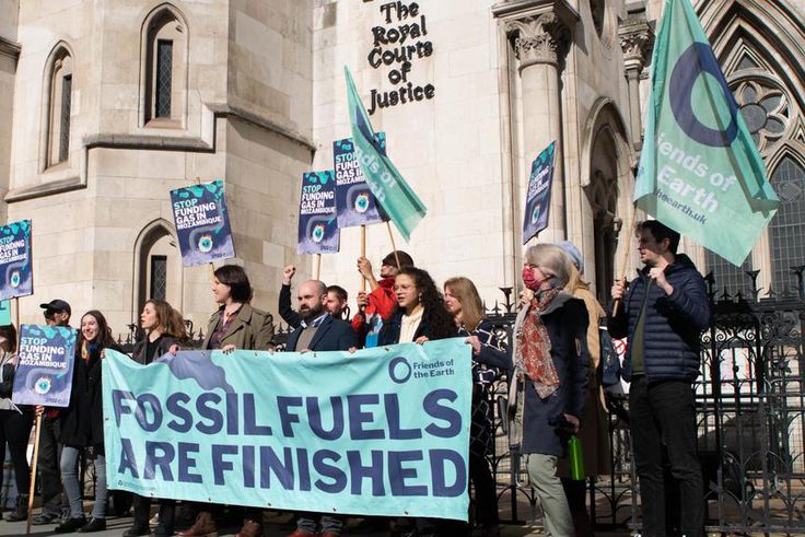 Friends of the Earth protesting UK Mozambique LNG project