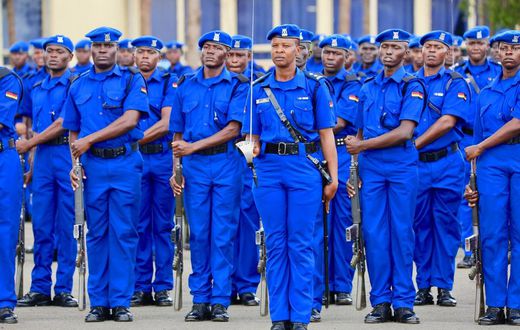 National Police Service officers in a previous parade
