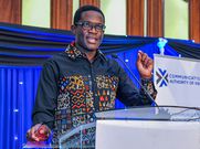 CA Director-General Ezra Chiloba during the launch of Kuza Awards 2022 on April 8, 2022. Kuza Awards are an accolade for broadcasters.