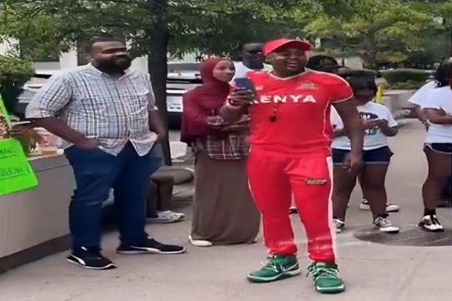 Kenyans in U.S camp at IMF Headquarters in Washington, stage protests