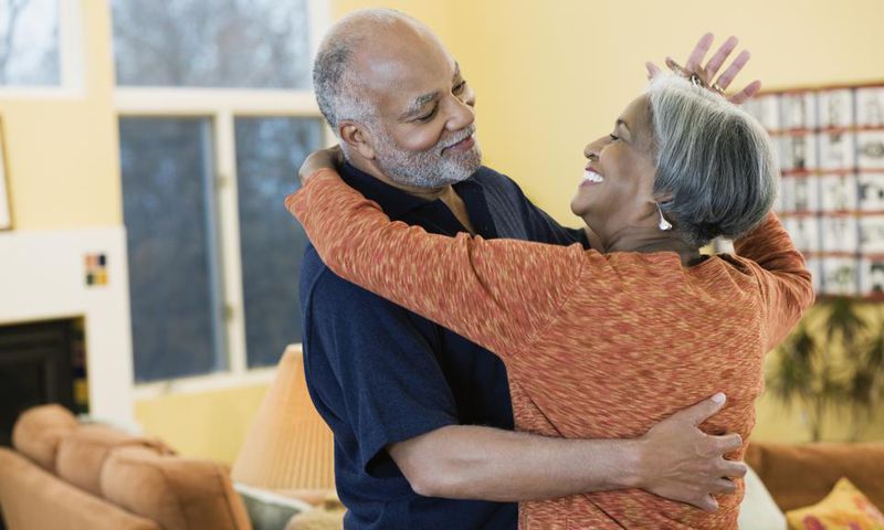 Old couple dancing