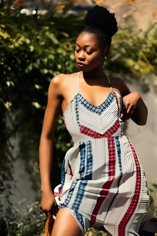 A lady in summer dress