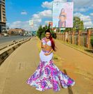 Amber Ray showcasing the billboard