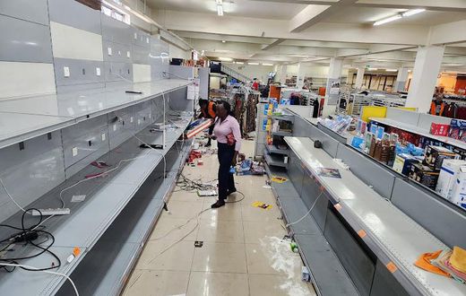 A looted supermarket in Nairobi