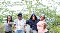 From left: Judy Nyawira, Njugush, Abel Mutua and Celestine Wakavinye.