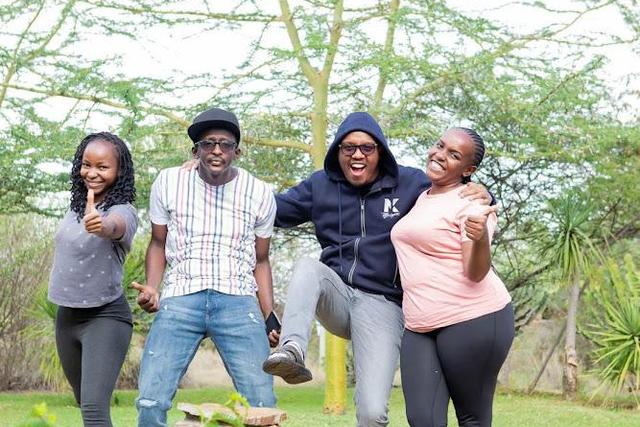 From left: Judy Nyawira, Njugush, Abel Mutua and Celestine Wakavinye.