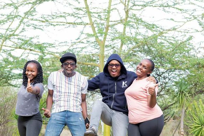 From left: Judy Nyawira, Njugush, Abel Mutua and Celestine Wakavinye.