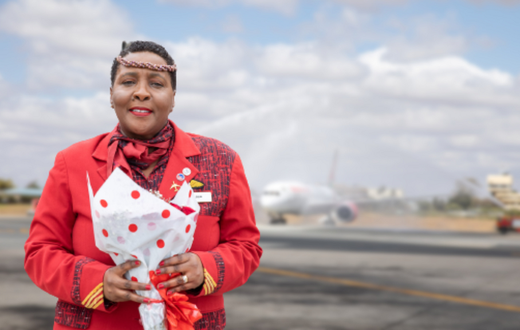 Long-serving KQ staffer Alice Waweru receives unforgettable water cannon salute