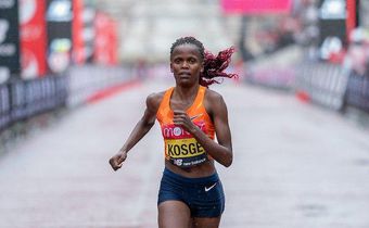 Brigid Kosgei wins the 2020 Women's London Marathon (Photo: Courtesy/Twitter)