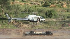 Pilots save driver from flooded river after tanker full of petrol was washed away in Galana Kulalu. Photo credits: Sheldrick Wildlife Trust