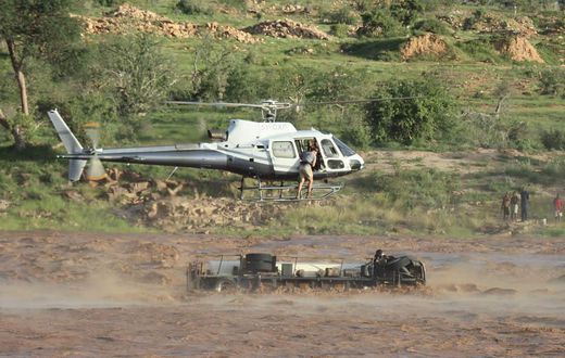 Pilots save driver from flooded river after tanker full of petrol was washed away in Galana Kulalu. Photo credits: Sheldrick Wildlife Trust