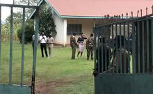 Police at the late High Court Judge Daniel Ogembo's home