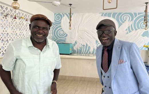 Former IEBC Chairman Wafula Chebukati with his father