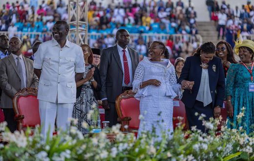 President William Ruto and First Lady Rachel Ruto at the Benny Hinn crusade in Nyayo Stadium, Nairobi