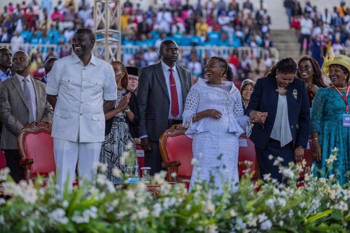 President William Ruto and First Lady Rachel Ruto at the Benny Hinn crusade in Nyayo Stadium, Nairobi