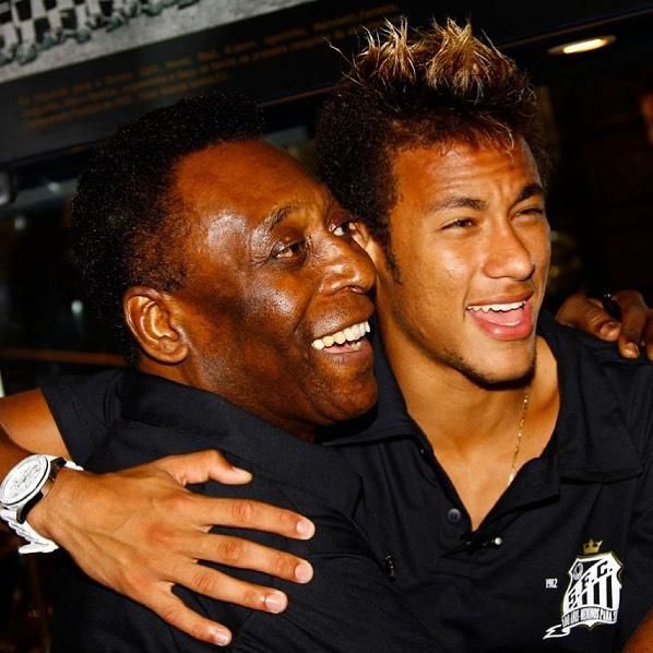 Pele (left) and Neymar Jr