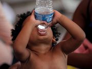 A child drinks bottled water in Reynosa, Mexico.Daniel Becerril/Reuters