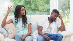 An unhappy couple during a fight