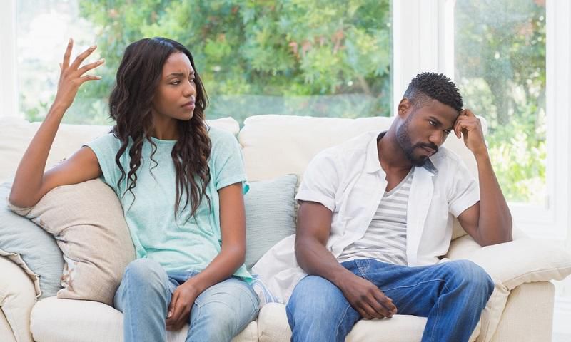 An unhappy couple during a fight