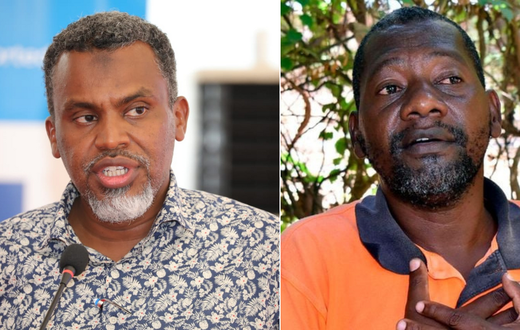 A collage of Director of Public Prosecutions Noordin Haji and Pastor Paul Mackenzie