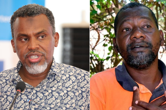 A collage of Director of Public Prosecutions Noordin Haji and Pastor Paul Mackenzie