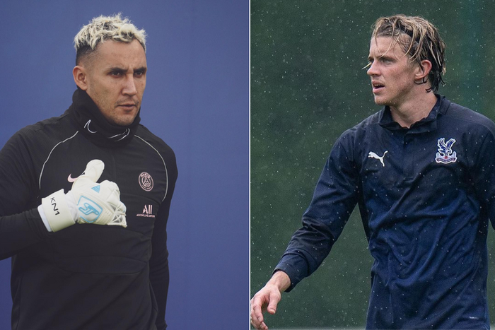 Keylor Navas (left) and Conor Gallagher