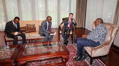 Former President Uhuru Kenyatta, facilitator of the EAC-led Nairobi Peace Process met with the Special Envoy of the UN Secretary-General for the Great Lakes Region Huang Xia