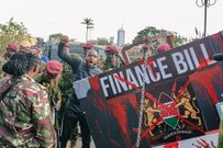 Activist Boniface Mwangi protesting the Finance Bill 2024 in Nairobi on June 18, 2024