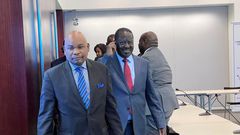 File image of Professor Makau Mutua with Raila Odinga
