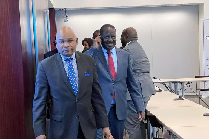 File image of Professor Makau Mutua with Raila Odinga