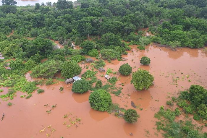 An aerial shot of a flooded area in Tana River County shared on November 19, 2023